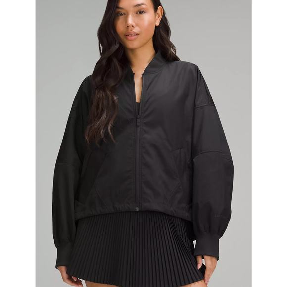 lululemon athletica Jackets & Blazers - Lululemon Women's Lightweight Hem-Cinch Bomber Jacket Black Size Medium NWT